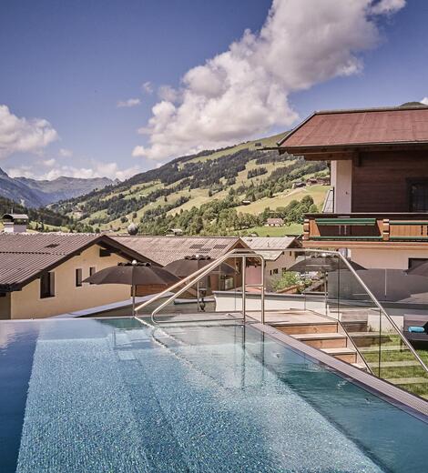 outdoor pool with mountain view